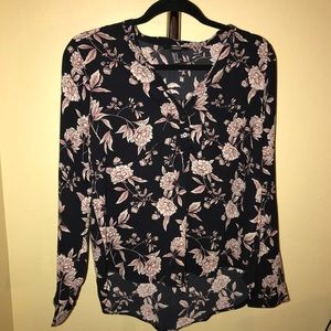Black and pink floral top-Forever 21